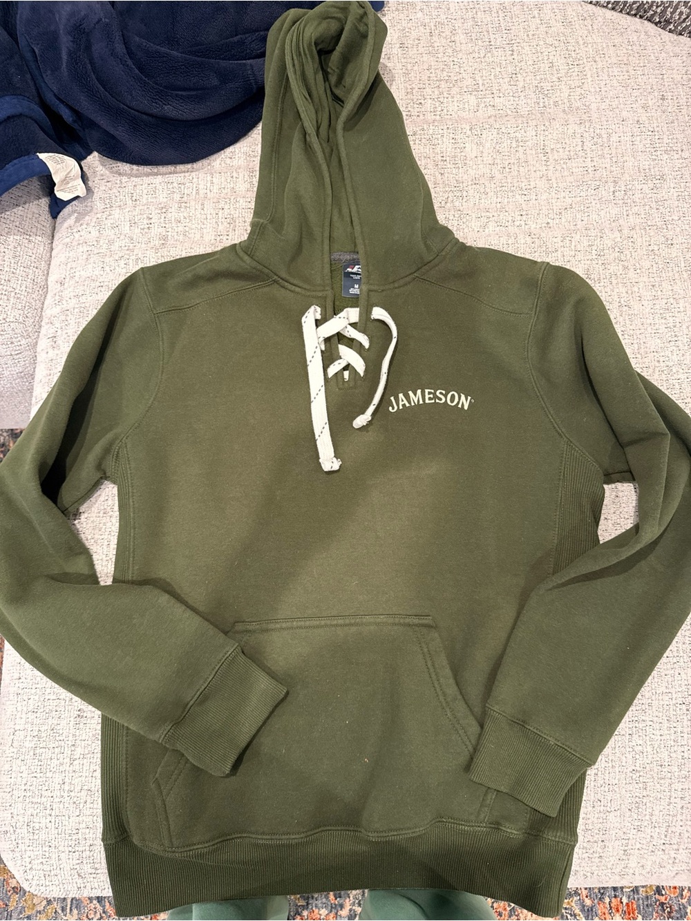 Men's Olive Green Hooded Pullover Sweatshirt
